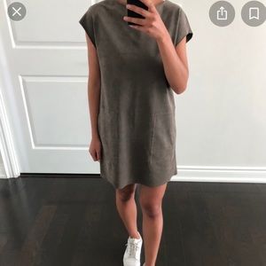 Wilfred free nori vegan suede dress -grey